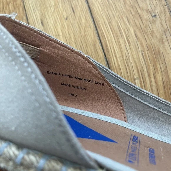 Verbenas Cruz Open Toe Suede Espadrille in Tan Piedra Size 38 Made In Spain - Picture 4 of 13